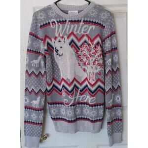 New with Tags Game of Thrones Christmas Sweater Women's Size Medium Grey